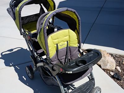 Baby Trend Sit 'N Stand Double Stroller - Gray & Lime Green