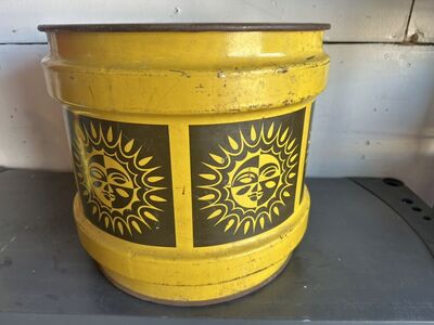 Vintage Sears Roebuck Simpson Sun Motif Drum Metal