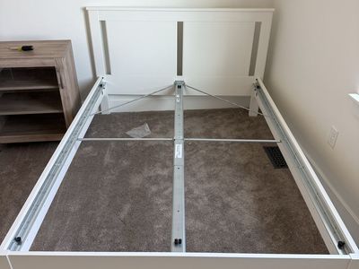 IKEA full bed frame with slates and mattress