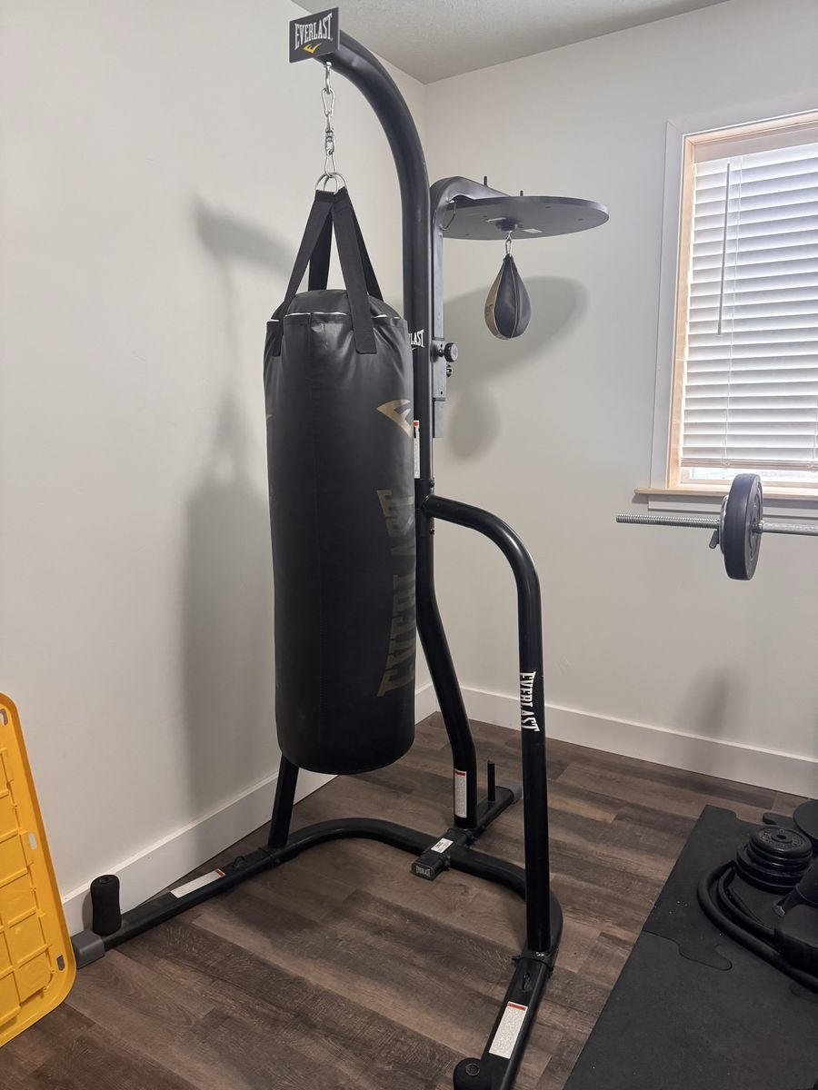 Everlast Heavy Bag & Speed Bag Stand with Bags - Boxing Training Station
