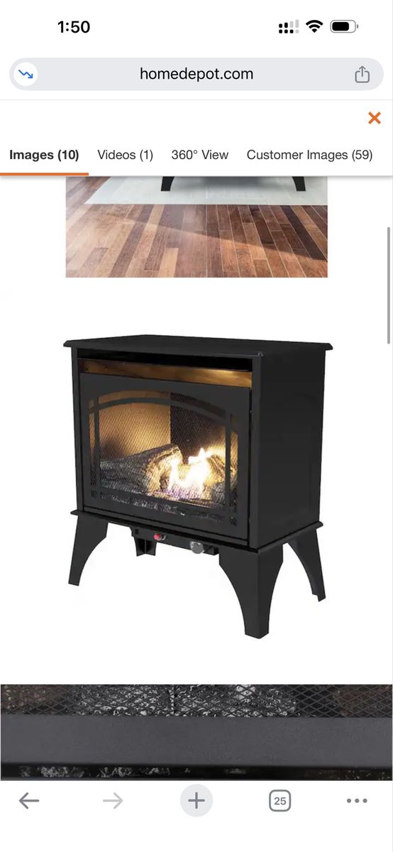 Pleasant Hearth VFS2-PH20DT 23.5 in. 20,000 BTU Vent-Free Dual Fuel Gas Stove