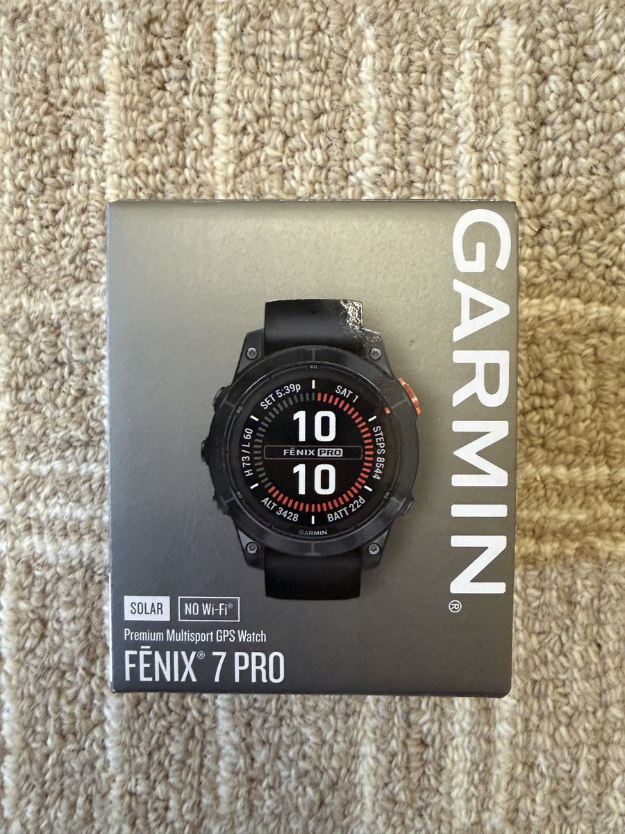 Garmin Fenix 7 Pro Solar Edition Smartwatch Slate Gray, Black Band - BRAND NEW