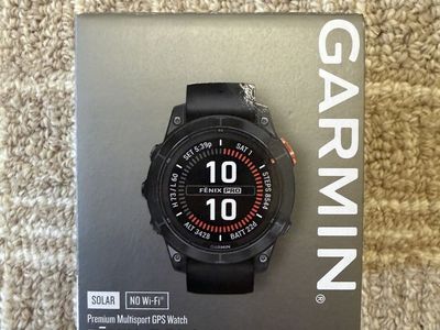 Garmin Fenix 7 Pro Solar Edition Smartwatch Slate Gray, Black Band - BRAND NEW