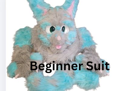 Beginner Fursuit Costume - Gray & Blue Fantasy Creature Mascot