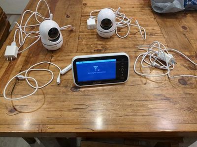 UKSLUP Baby Monitor with 2 Cameras - Pan/Tilt/Zoom, Night Vision, Two-Way Talk