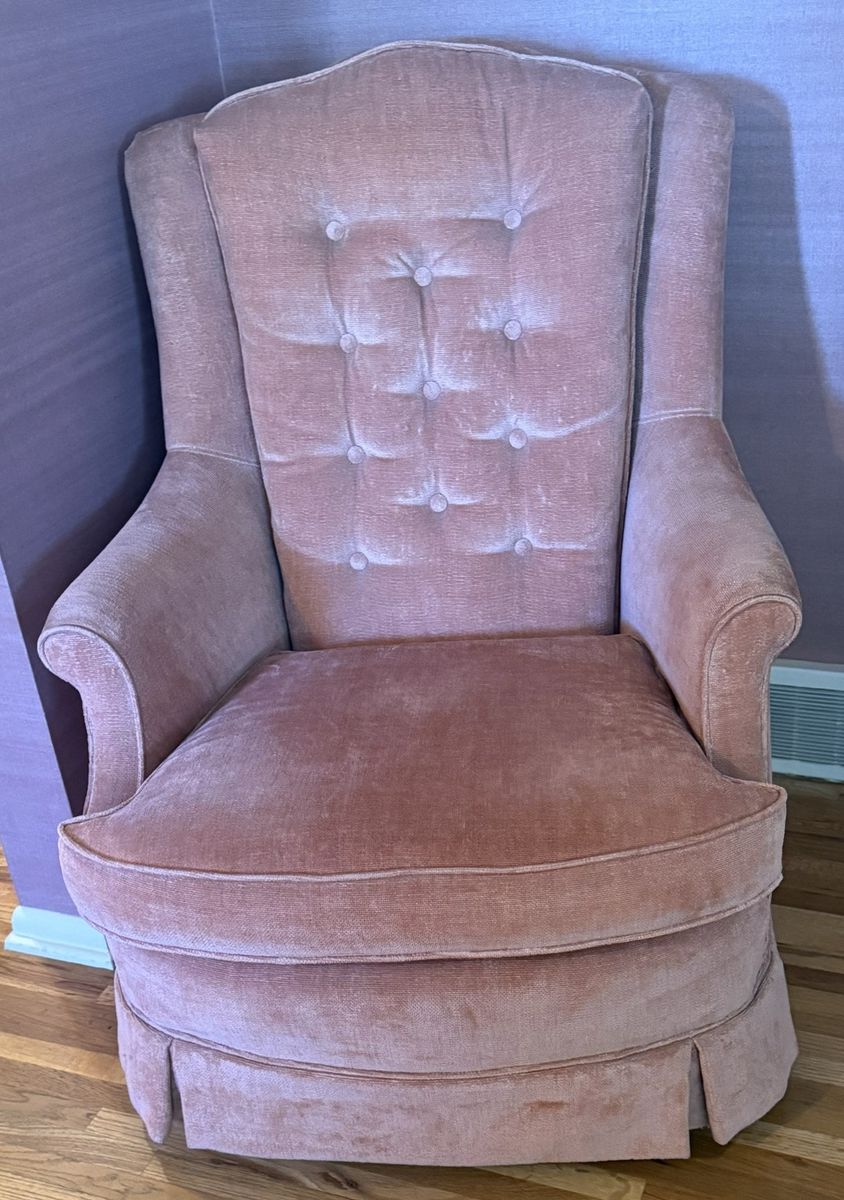 Upholstered Pink Chair