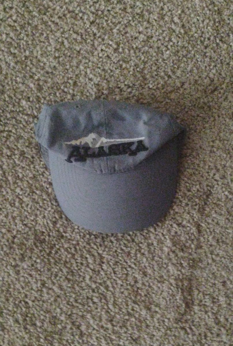 Alaska Mountain Graphic Embroidered Baseball Cap - Gray Fitted Hat