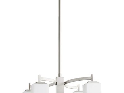 Transitional 4 Light Chandelier Satin Nickel Finish