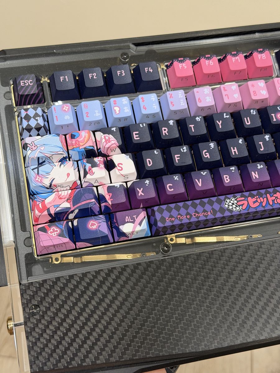 Custom Rabbit Hole Theme Dry Studio Black Diamond 75 V1 Silent Keyboard