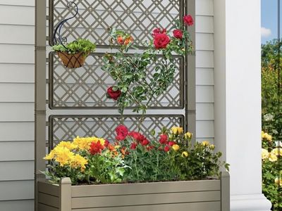YITAHOME 3.6x1.5x5 FT Planter Box Trellis with Wheels