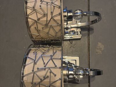 2 Wall Sconces with Designer Drum Shades