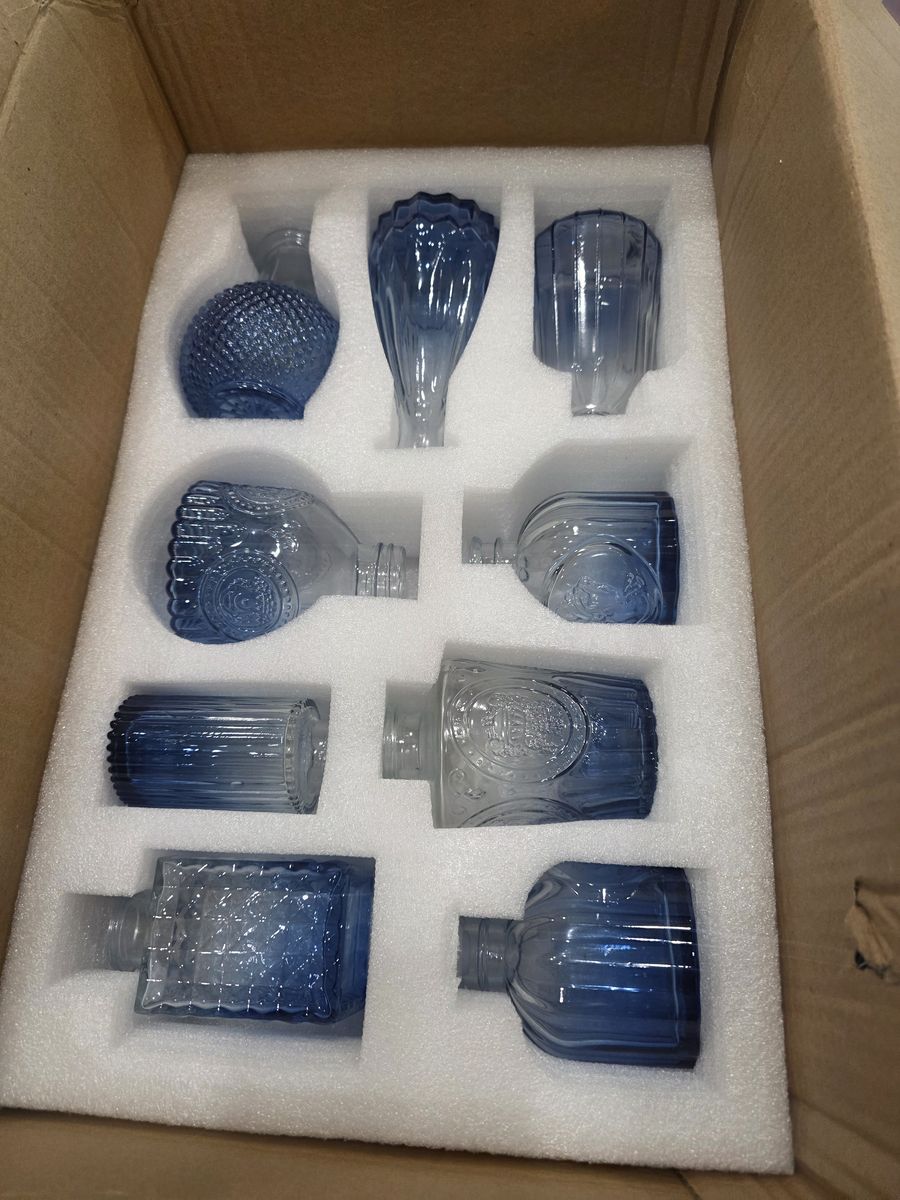 Vintage blue bud vases