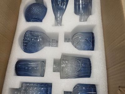 Vintage blue bud vases