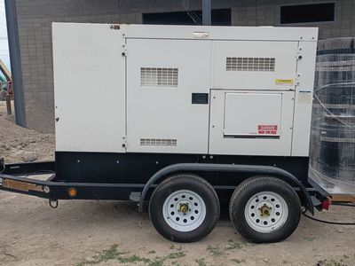 2017 Multiquip DCA-70SSIU4F generator with trailer, Isuzu engine, runs strong