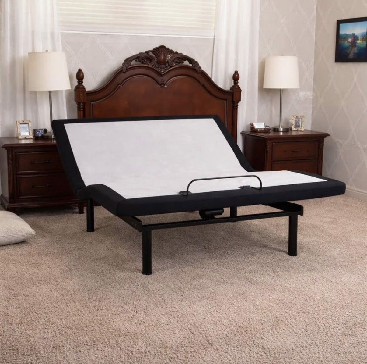 Queen Adjustable Bed Frame – Like New w/ Remote