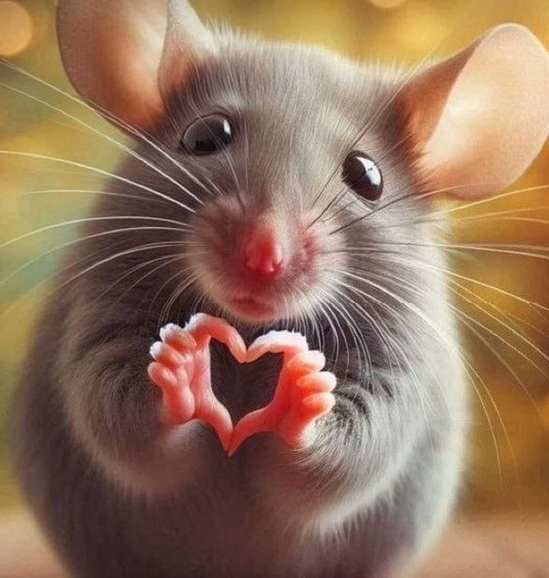 Cute Mouse Holding Heart - Perfect for Gifting & Decor