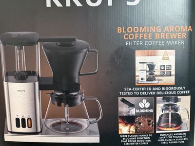 KRUPS Blooming Aroma Filter Coffee Maker SCA Certified Stainless Steel Brewer
