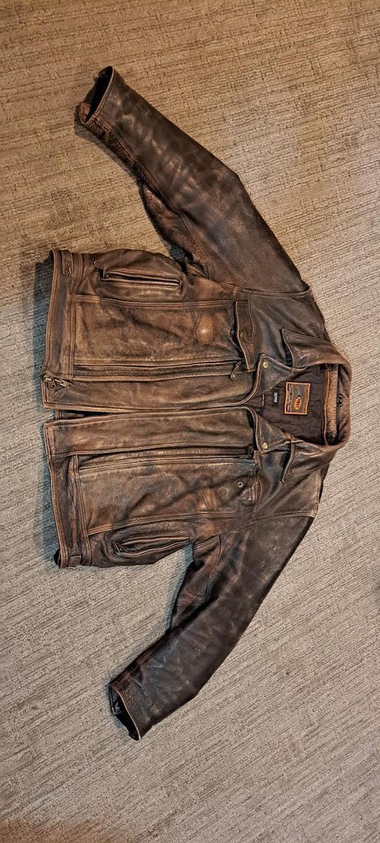 4XL Heavy Leather Jacket with Zip Out Liner.