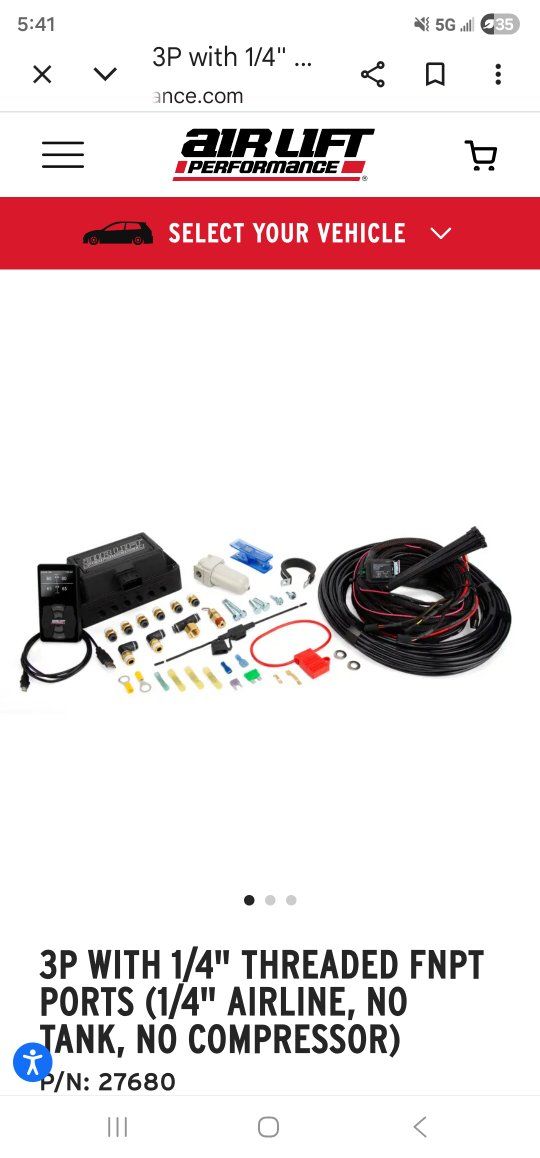 Air Lift Performance 3P Air Suspension Management Kit - 1/4" FNPT Ports, P/N: 27680