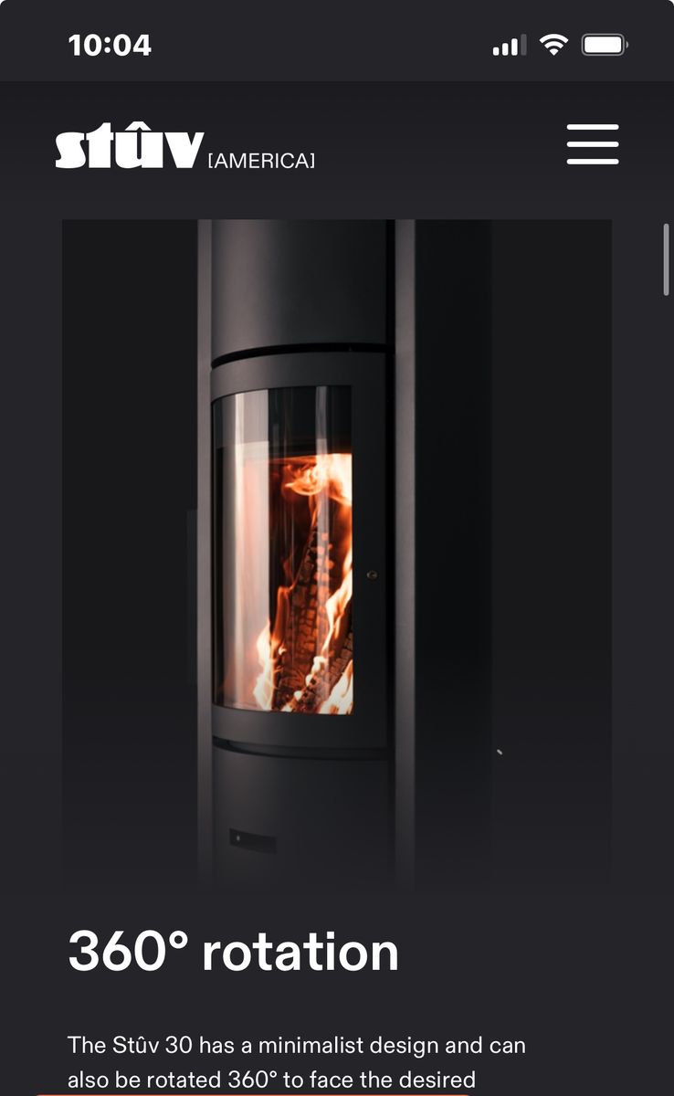 BNIB Designer Scandinavian Wood Stove EPA Certify