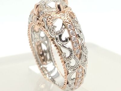 1.22 CT Natural Diamond Engagement Ring – 14K Rose Gold & Platinum – Size 4.5