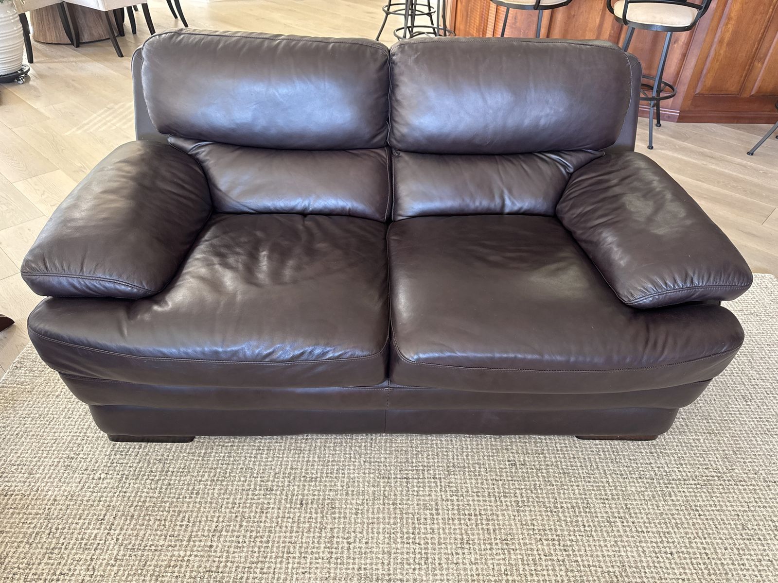 Nice Brown Leather Couch Loveseat
