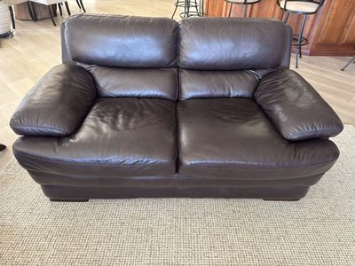 Nice Brown Leather Couch Loveseat