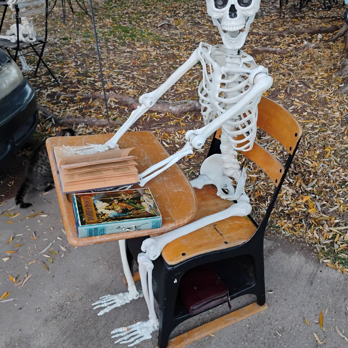 Vintage School Desk W/Book Storage