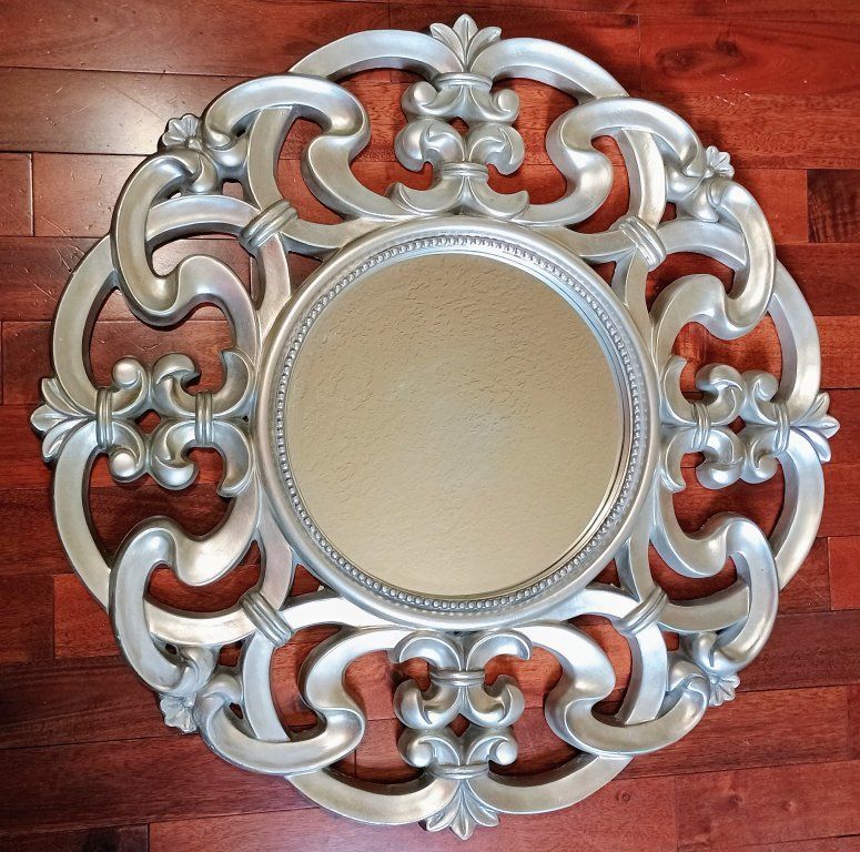 Round Silver Mirror
