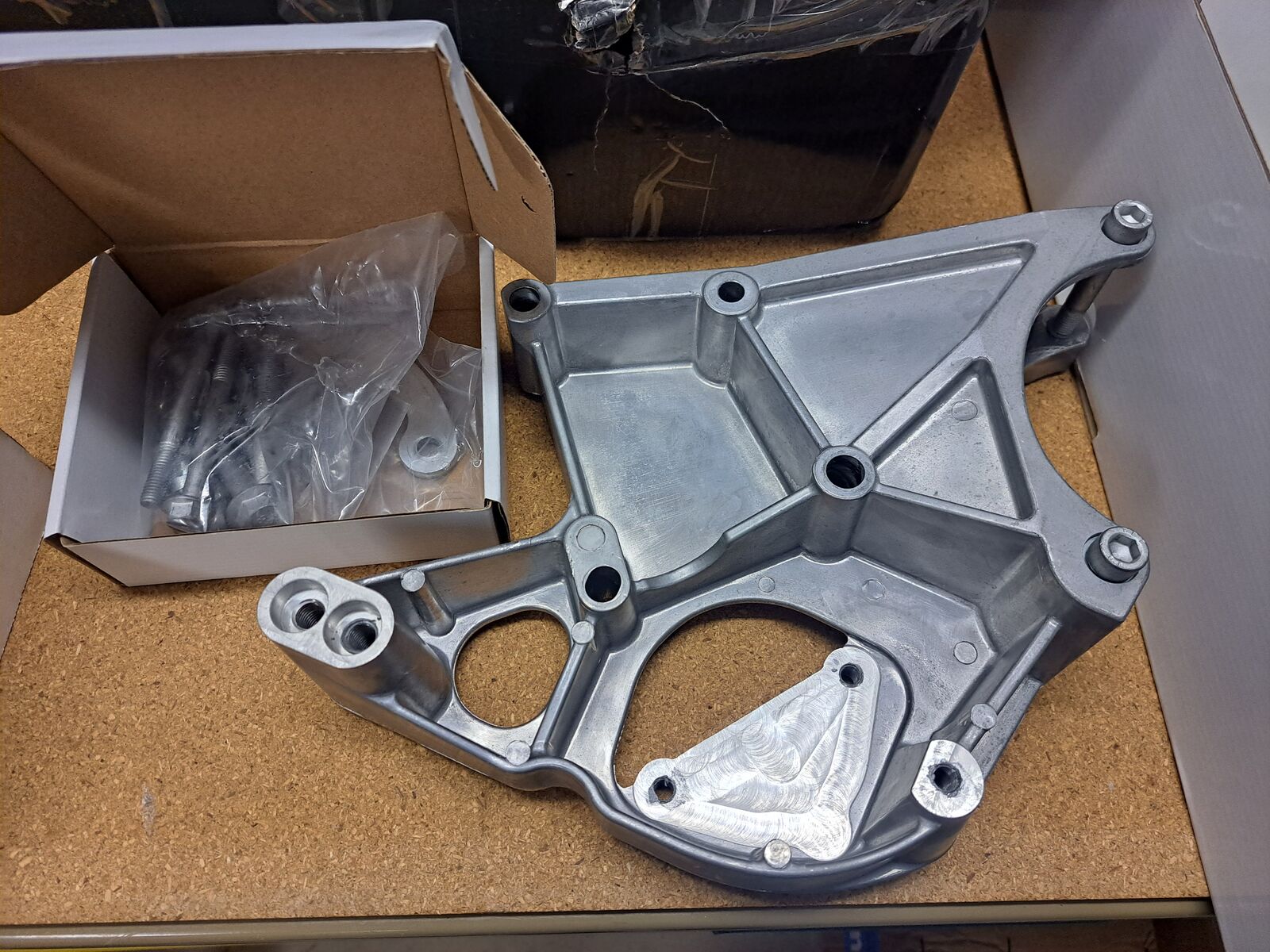 New LS corvette bundle Holley alt bracket water pump power steering pump and res