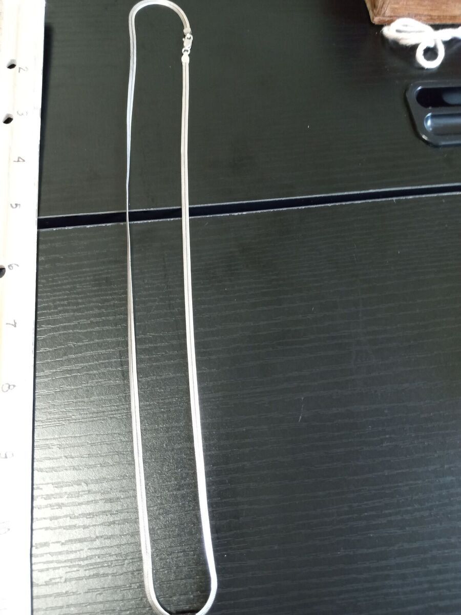 Vintage sterling silver snake necklace Italian silver around 24 inches herringbone long chain