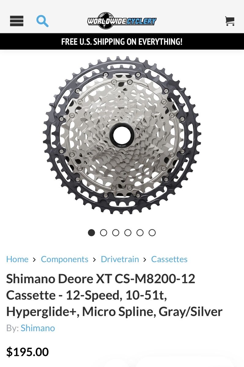 Shimano Deore XT CS-M8200-12 Cassette