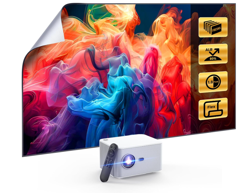 New in box Projector and Fresnel 85% ALR Screen