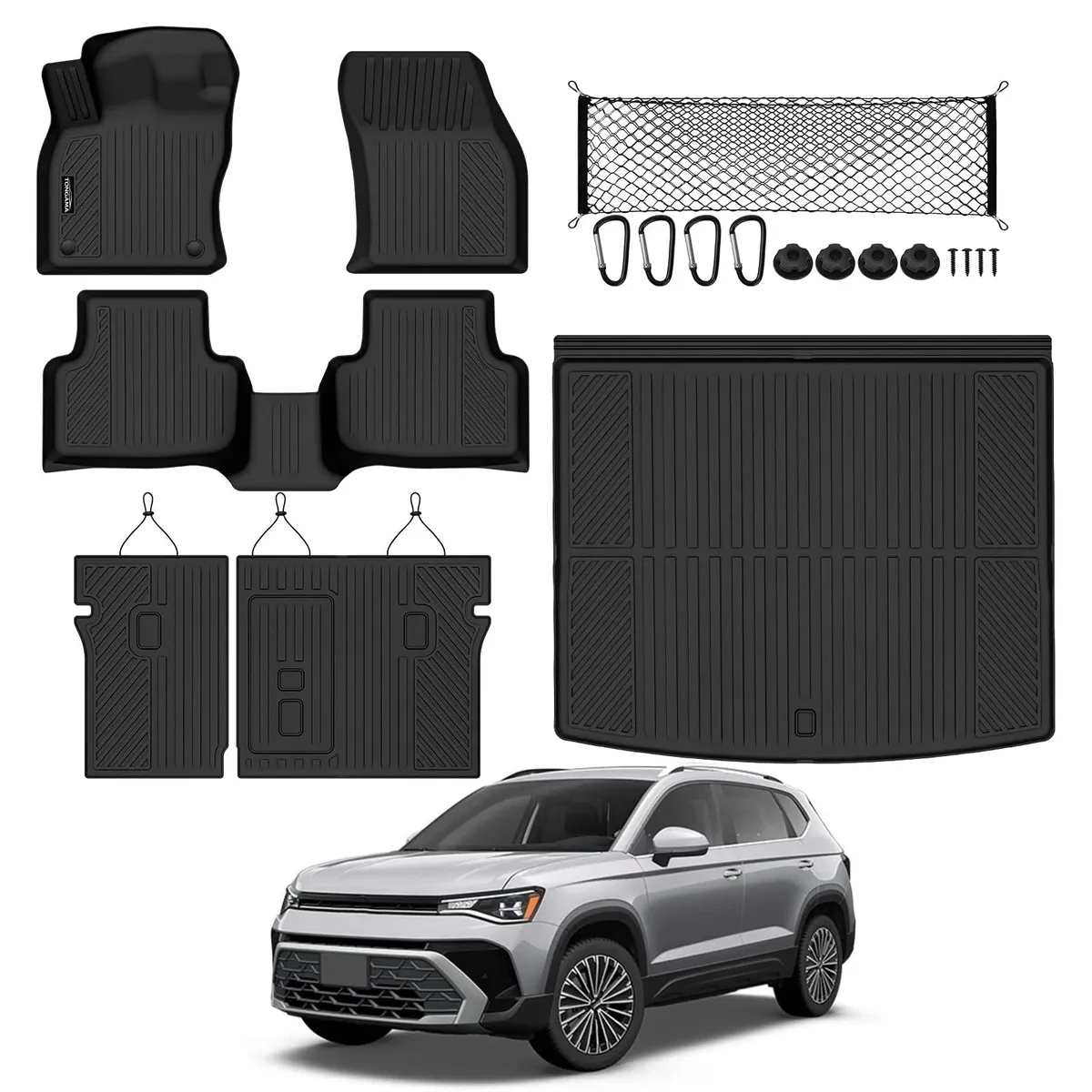 2022-2026 VW Volkswagen Taos All Weather Floor Mats Cargo Liner Backrest Mats