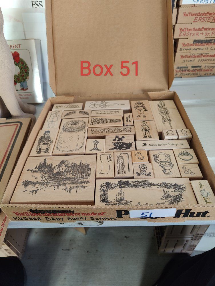 Box #51 of 65, New, old stock rubber stamps, designed mainly for people that like to make their own greeting cards.
