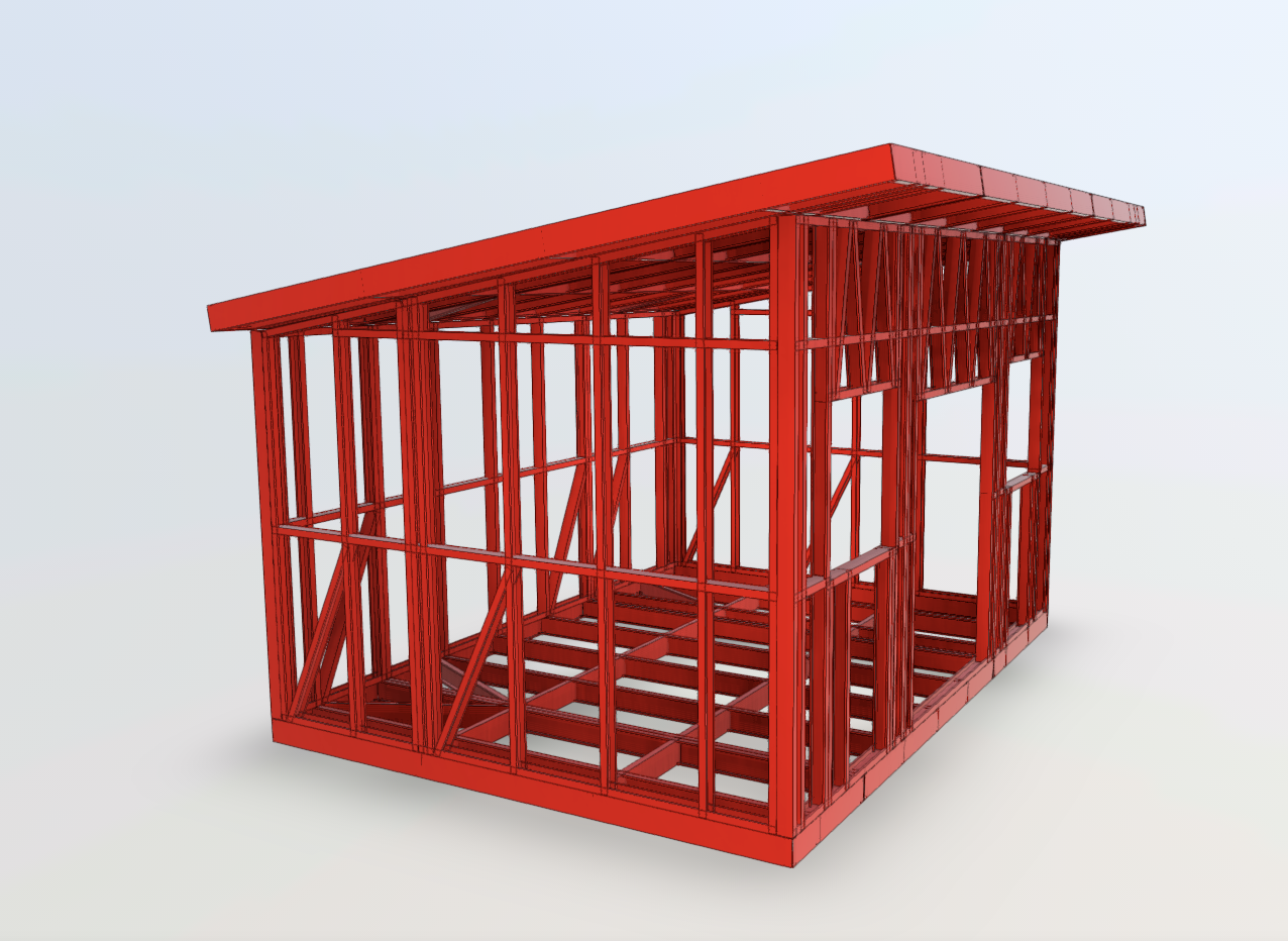 12x16 Steel-Framed Shed/Pool House/Office/Living Space (Panelized Steel Frame Only)