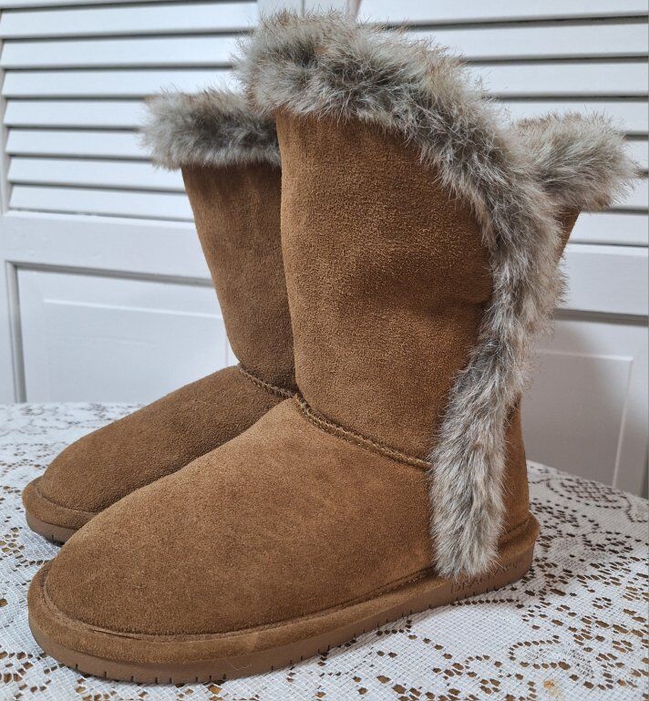 Fabulous Bearpaw Sheila Suede Plush Boots Sz 7