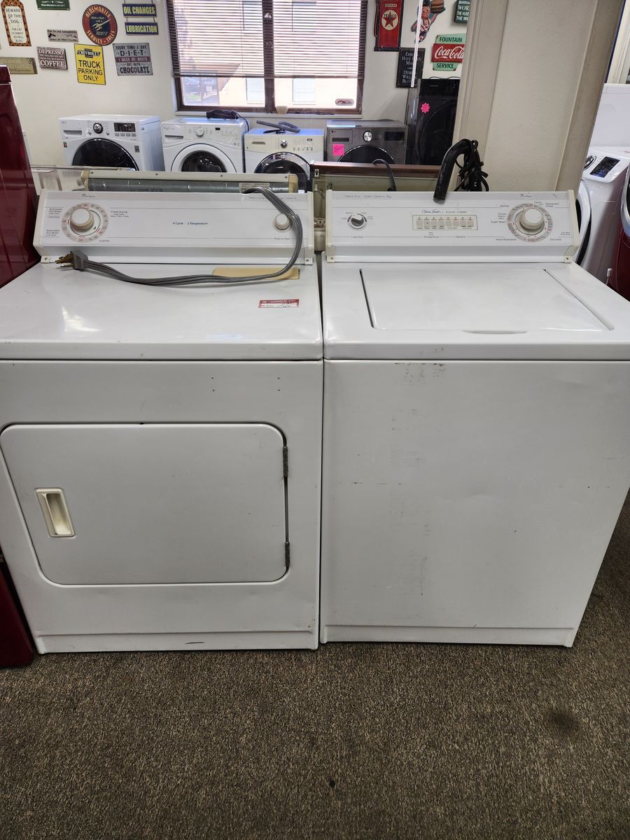 WHIRLPOOL TOPLOAD WASHER AND ELECTRIC DRYER SET! W-WARRANTY