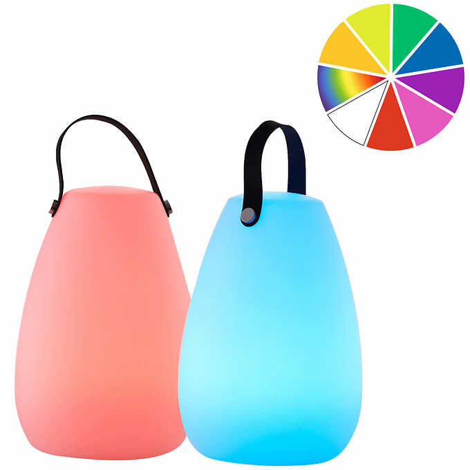 GloGlobe WEB698 Wireless LED Color Changing Lanterns, 2-pack 1613874 #86804