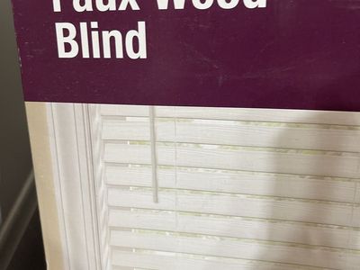 Home Decorators Collection 59"W x 48"L White 2in Faux Wood Blind Room Darkening Cordless