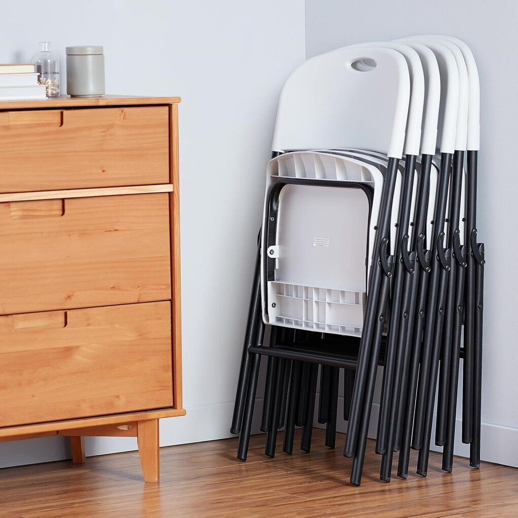 6-Amazon Basics Foldable Plastic Chair, White