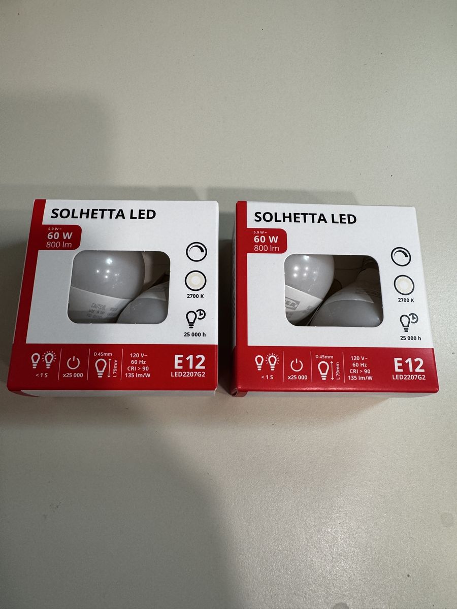 Solhetta LED E12 60w IKEA bulbs