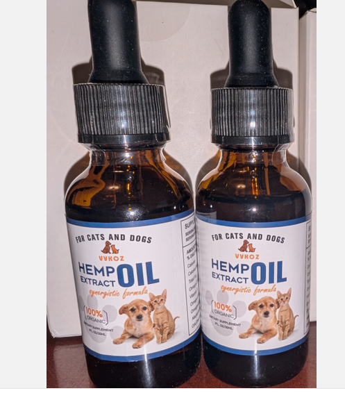 (2) Organic Pet Hemp Oil for Dogs Cats Anxiety Pain Relief Joint Hip Аrthritis