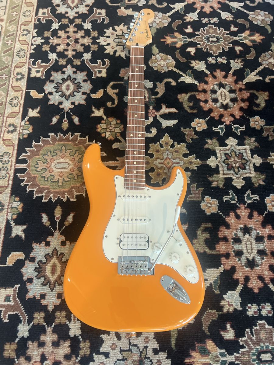 Fender Stratocaster Electric Guitar Orange HSS Pickup Configuration