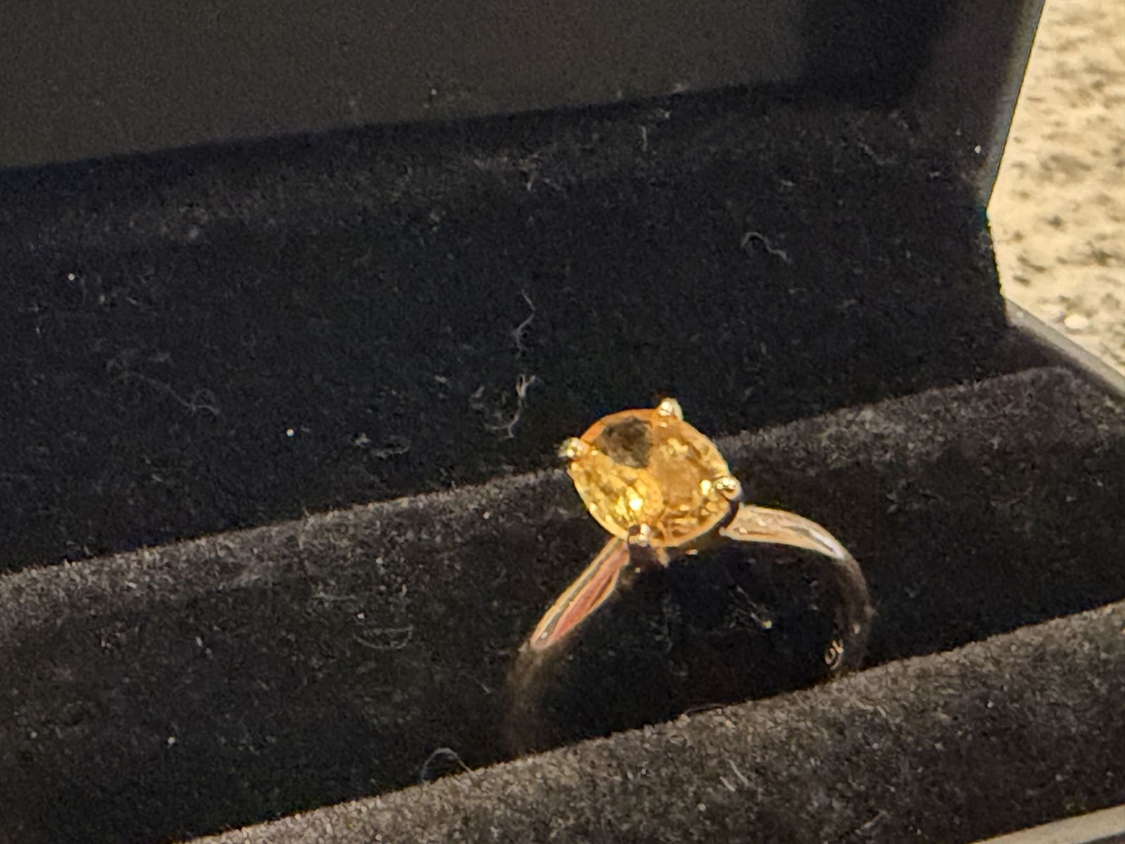 Stunning 14K Gold Ring with Oval Natural Yellow Sapphire