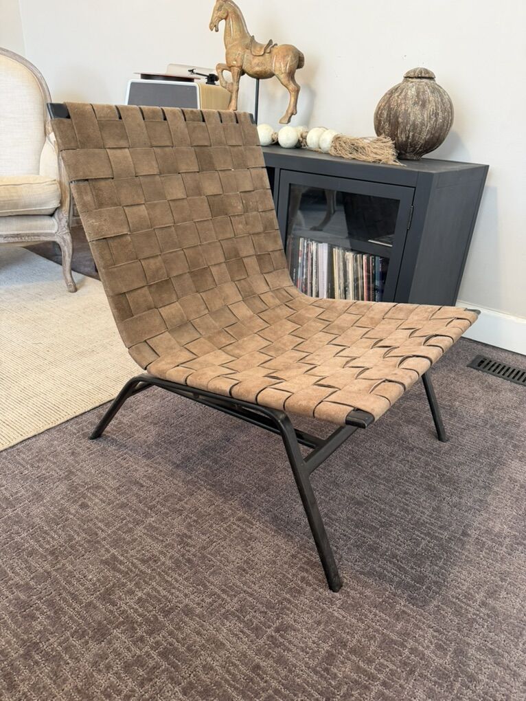 Pottery Barn Leather Woven Chair