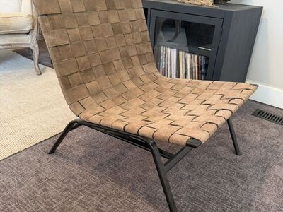 Pottery Barn Leather Woven Chair