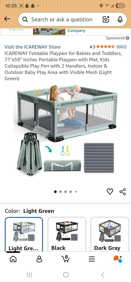 NEW in box icareway foldable xl playpen