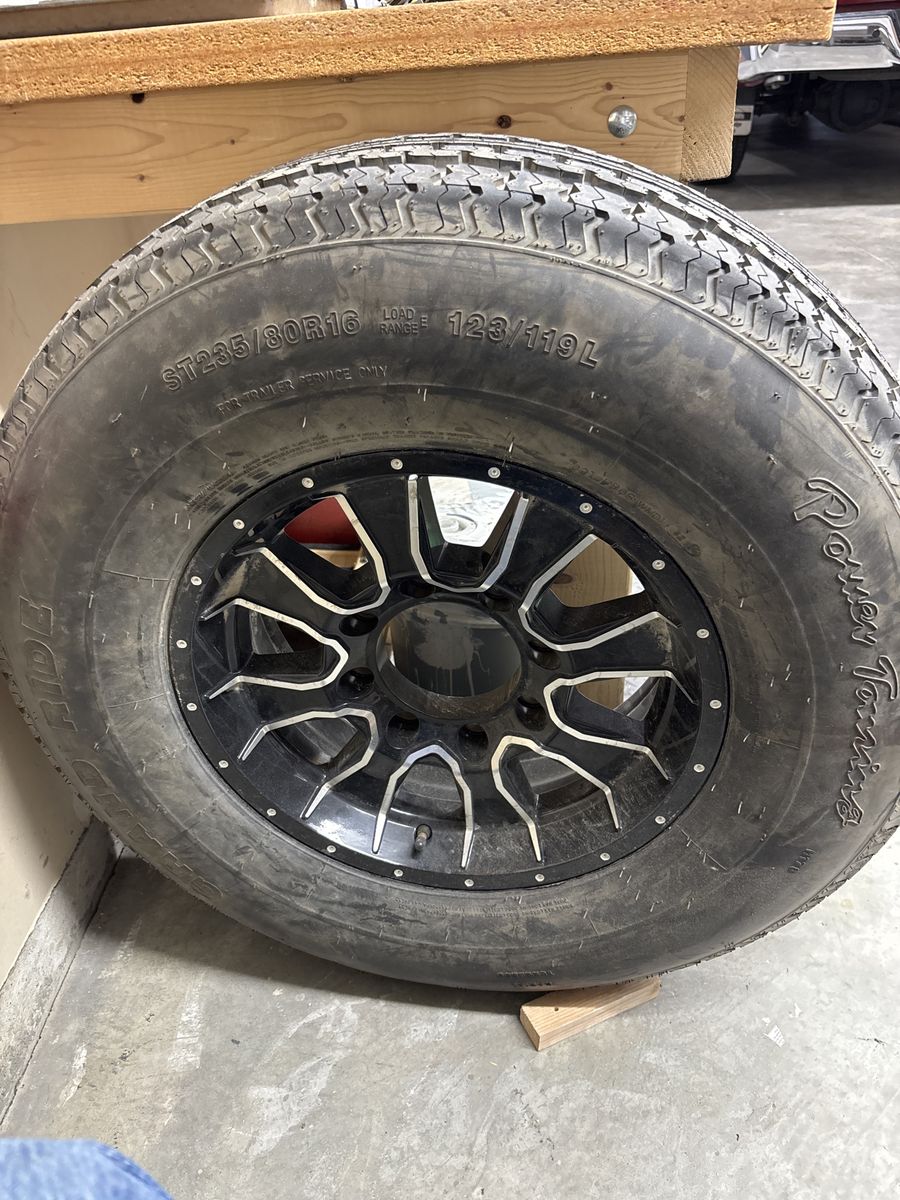 Power Touring Grand Ride Trailer Tire & Wheel ST235/80R16 Load Range E 8-Lug Rim