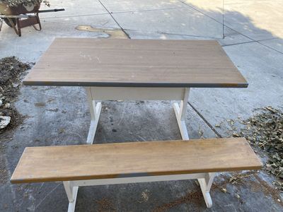Wooden Kids Activity Table with Matching Bench Set
